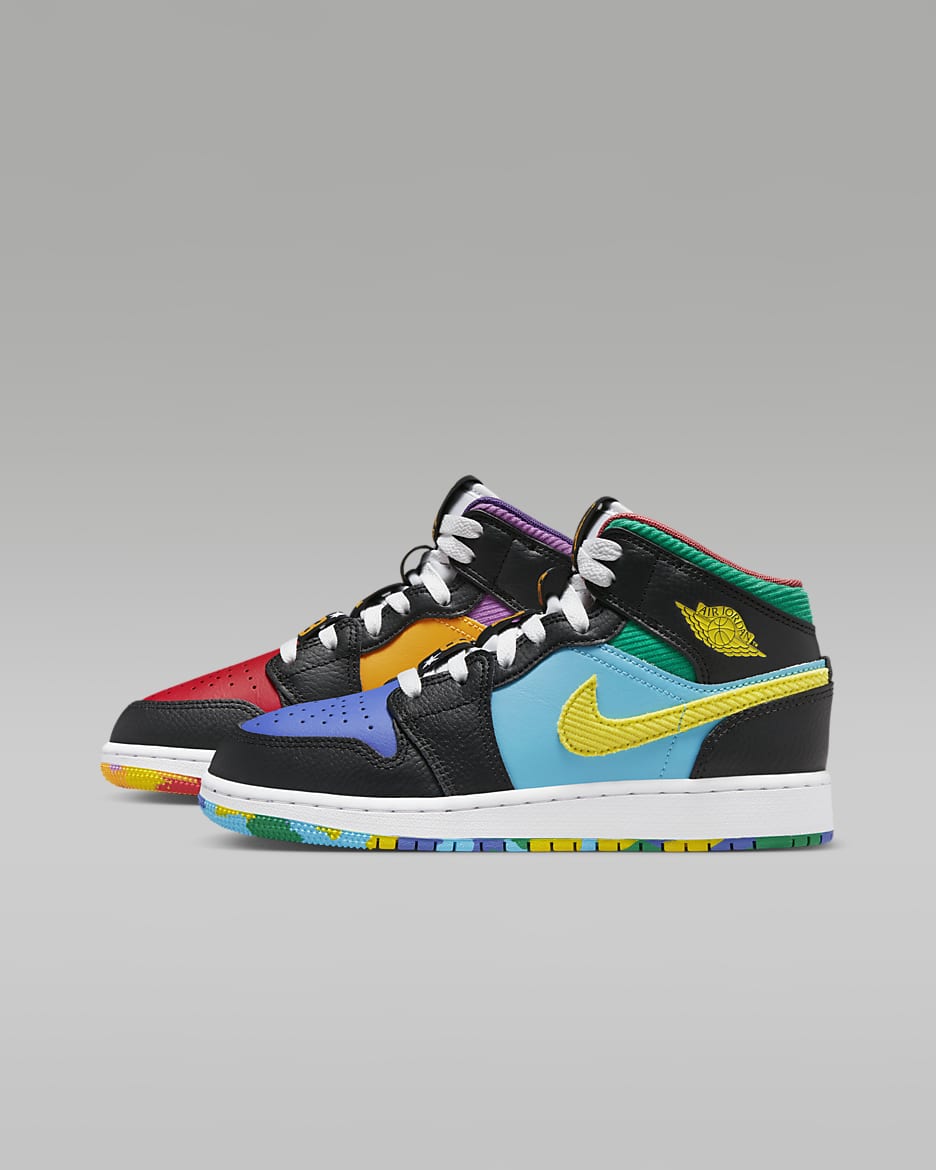 Scarpa Air Jordan 1 Mid Sneaker School Ragazzi